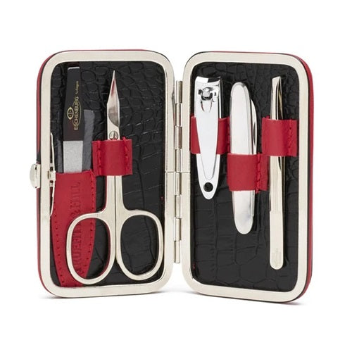 Faux Crocodile Leather Manicure Set - 5 Piece